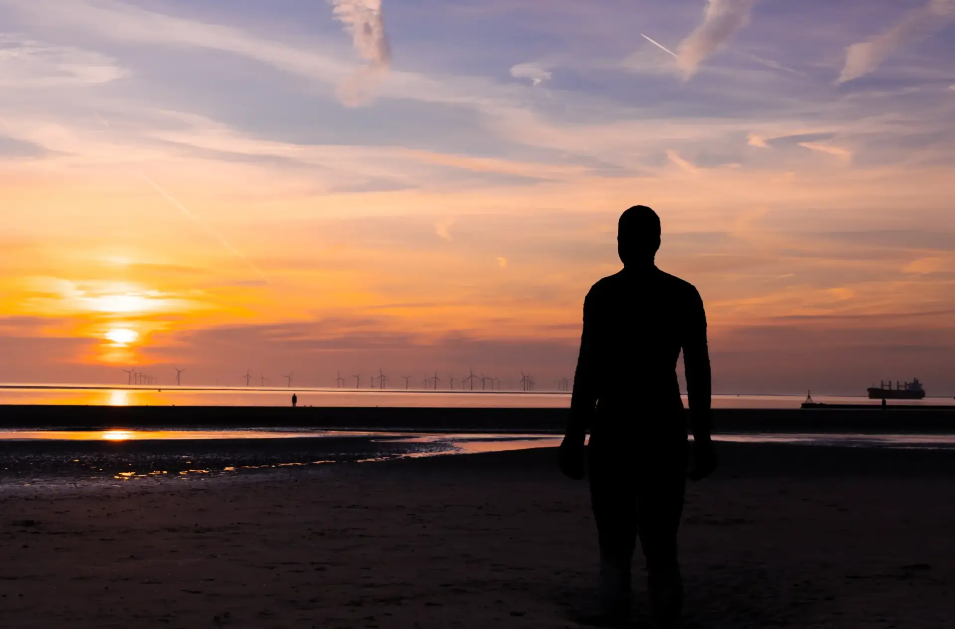 Crosby Beach Sunset Silhouette