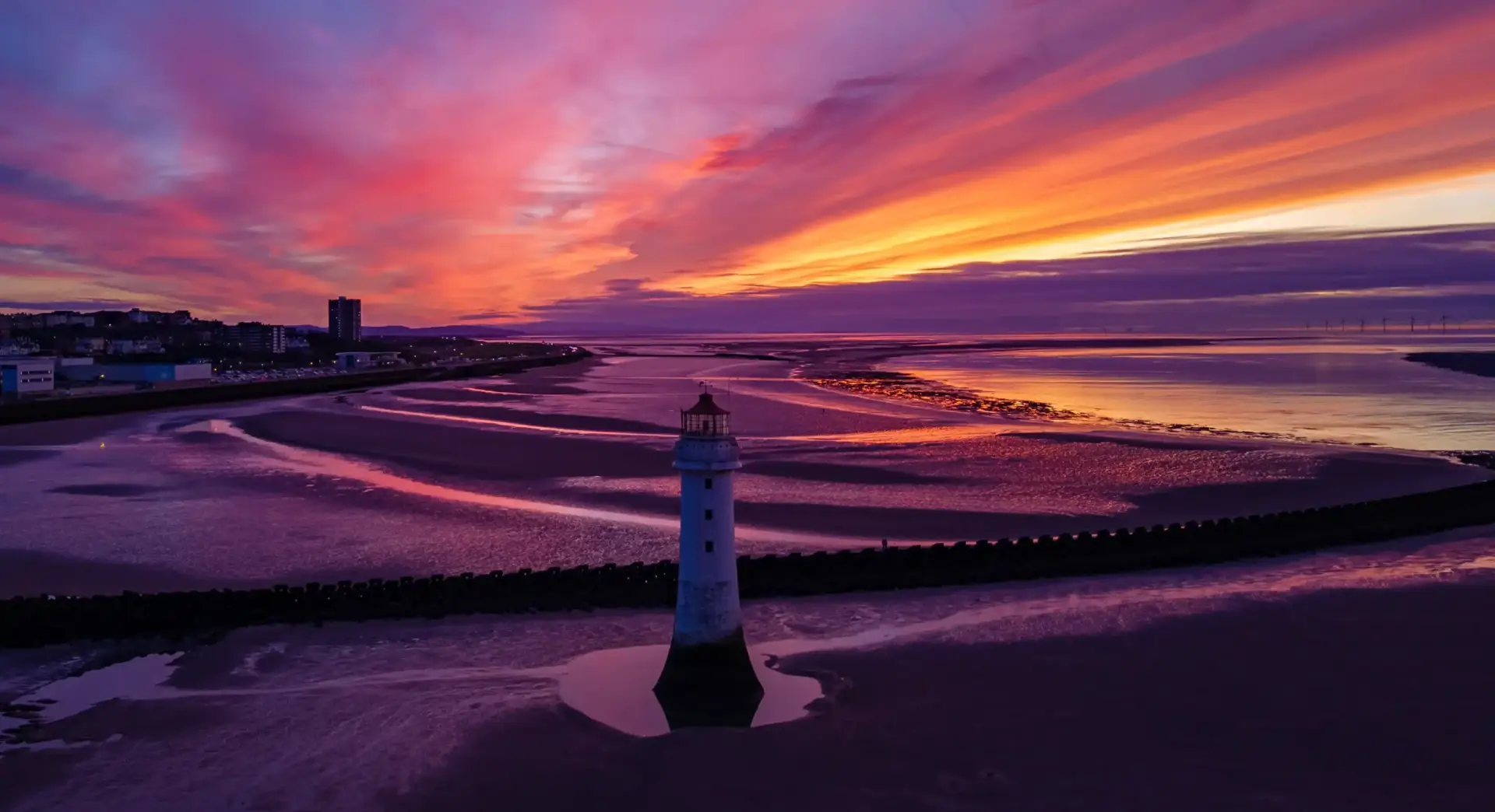 New Brighton Lighthouse Sunset Studio Edition