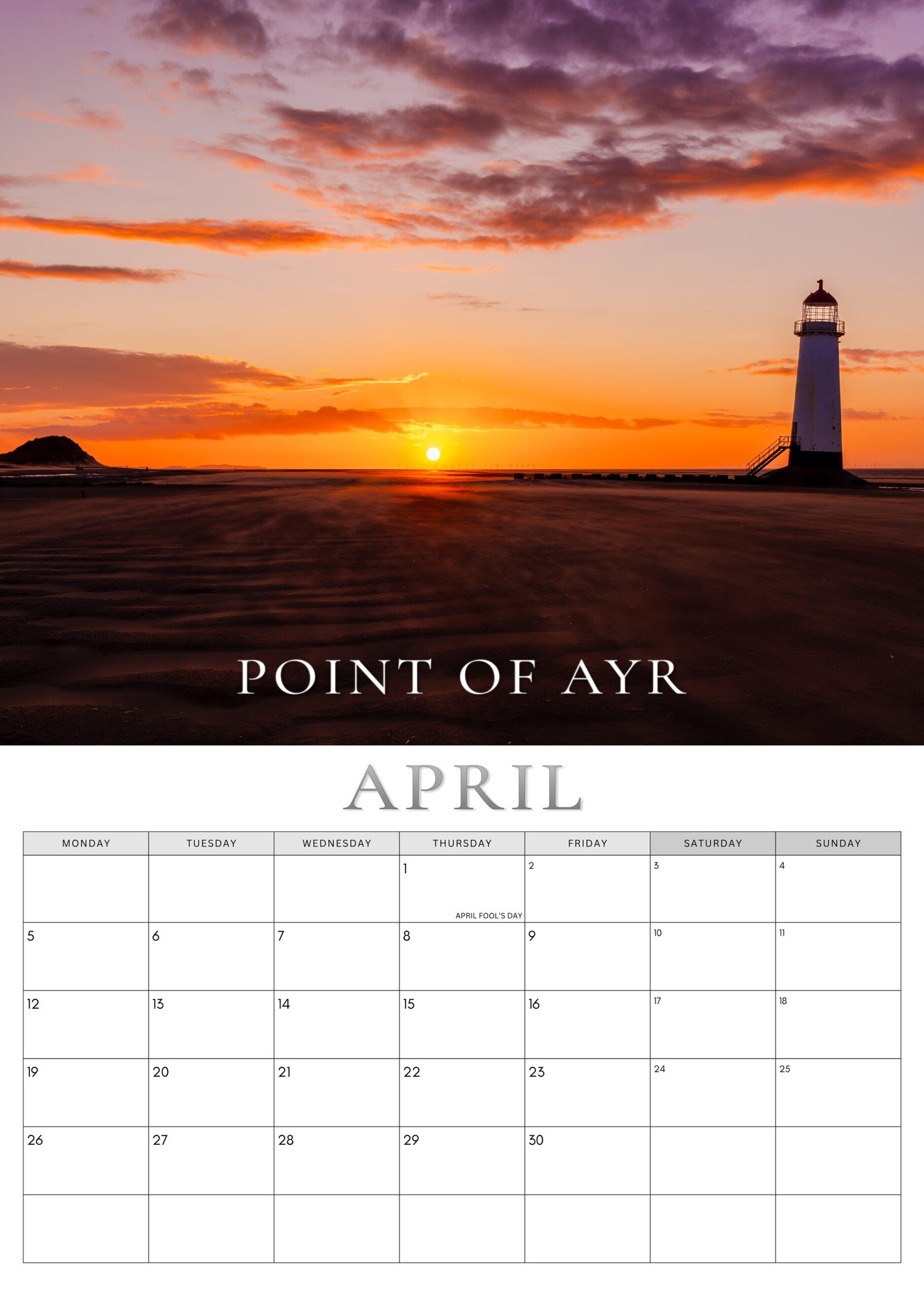 North Wales calendar April