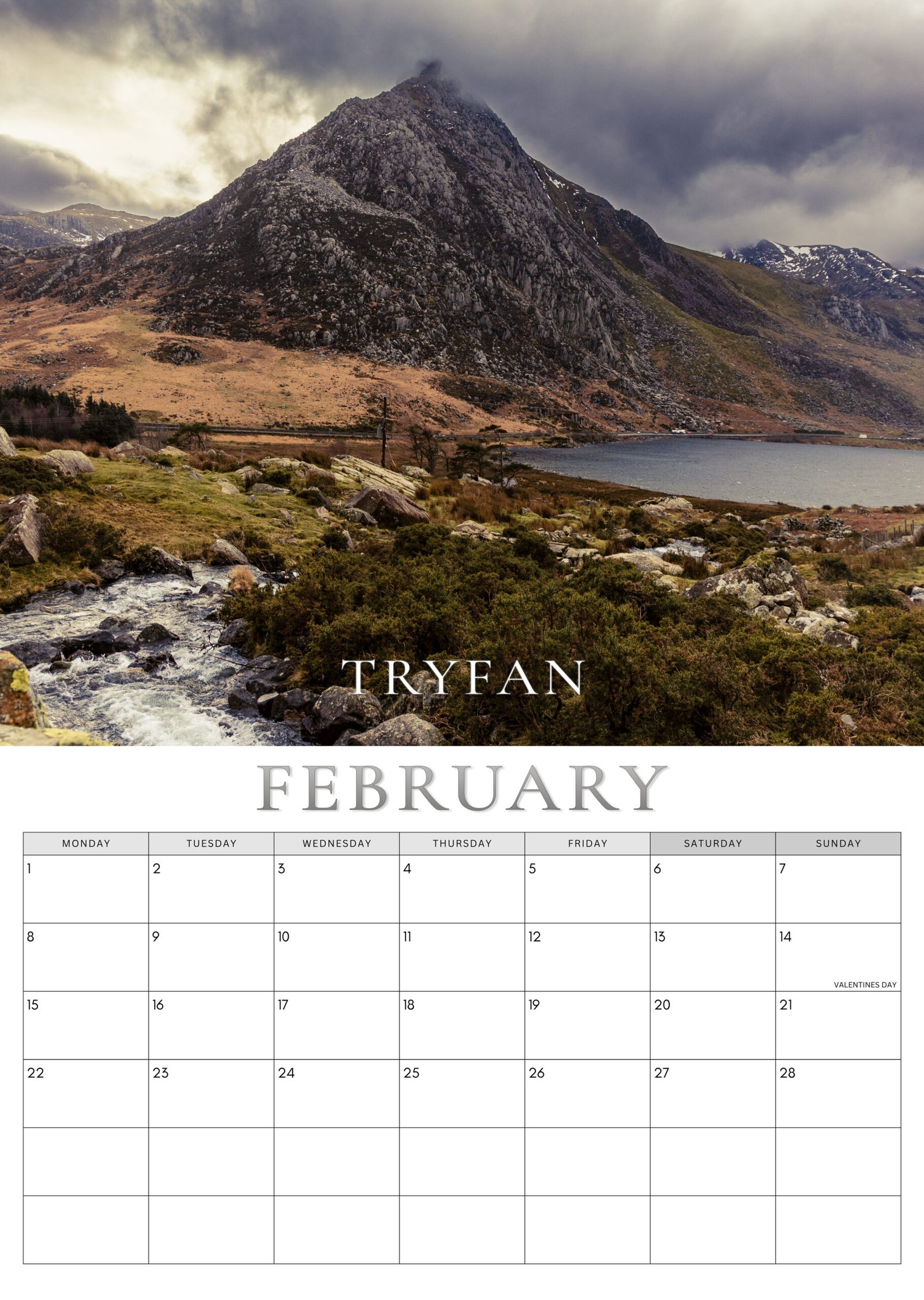 North Wales calendar February