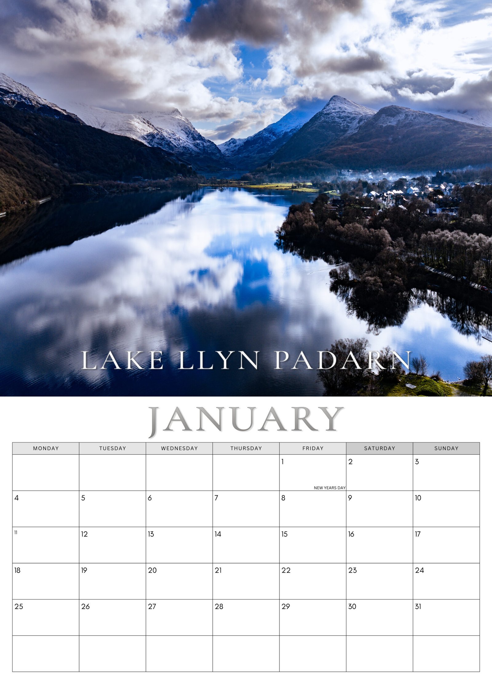 North Wales calendar January