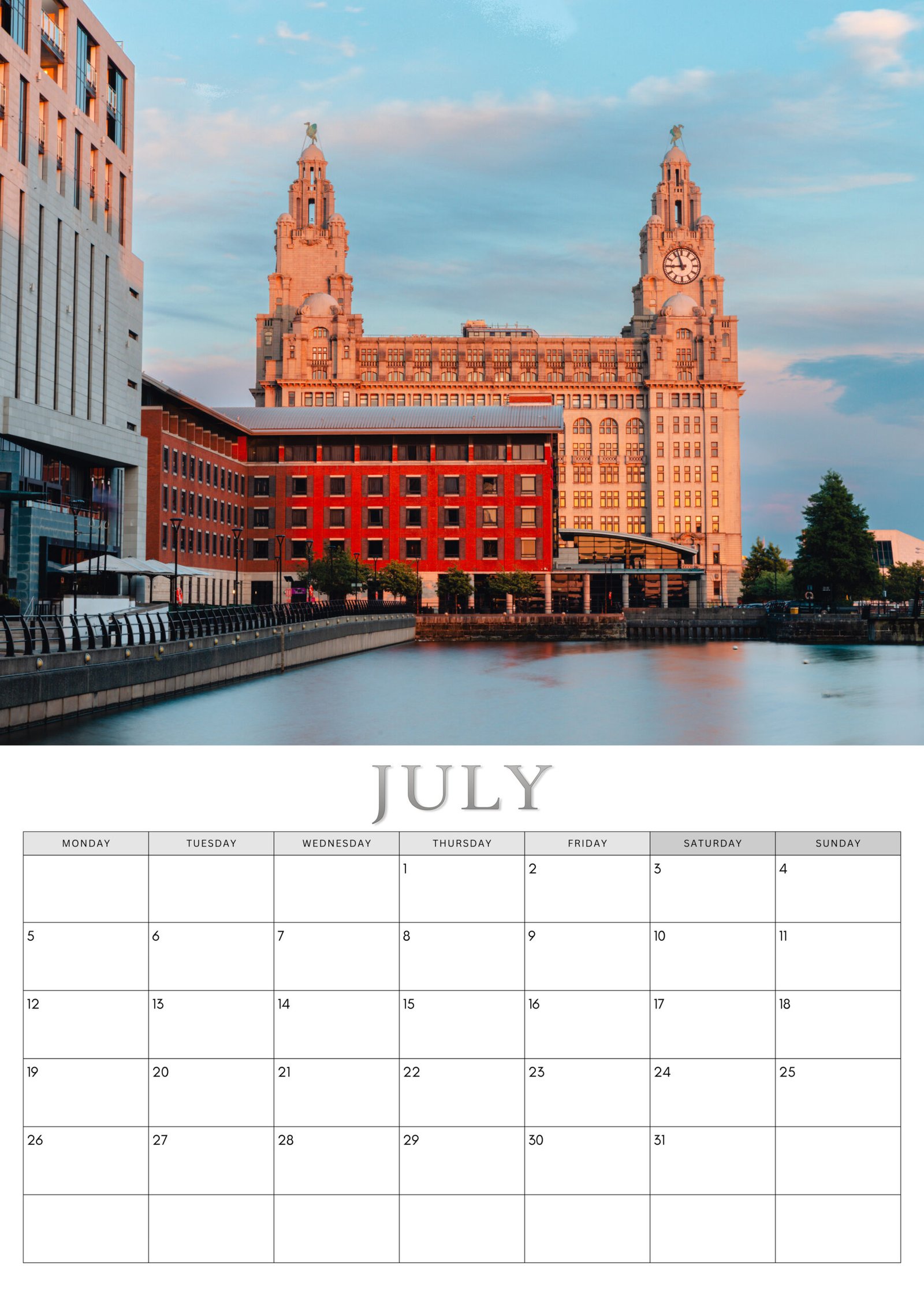 Liverpool calendar July