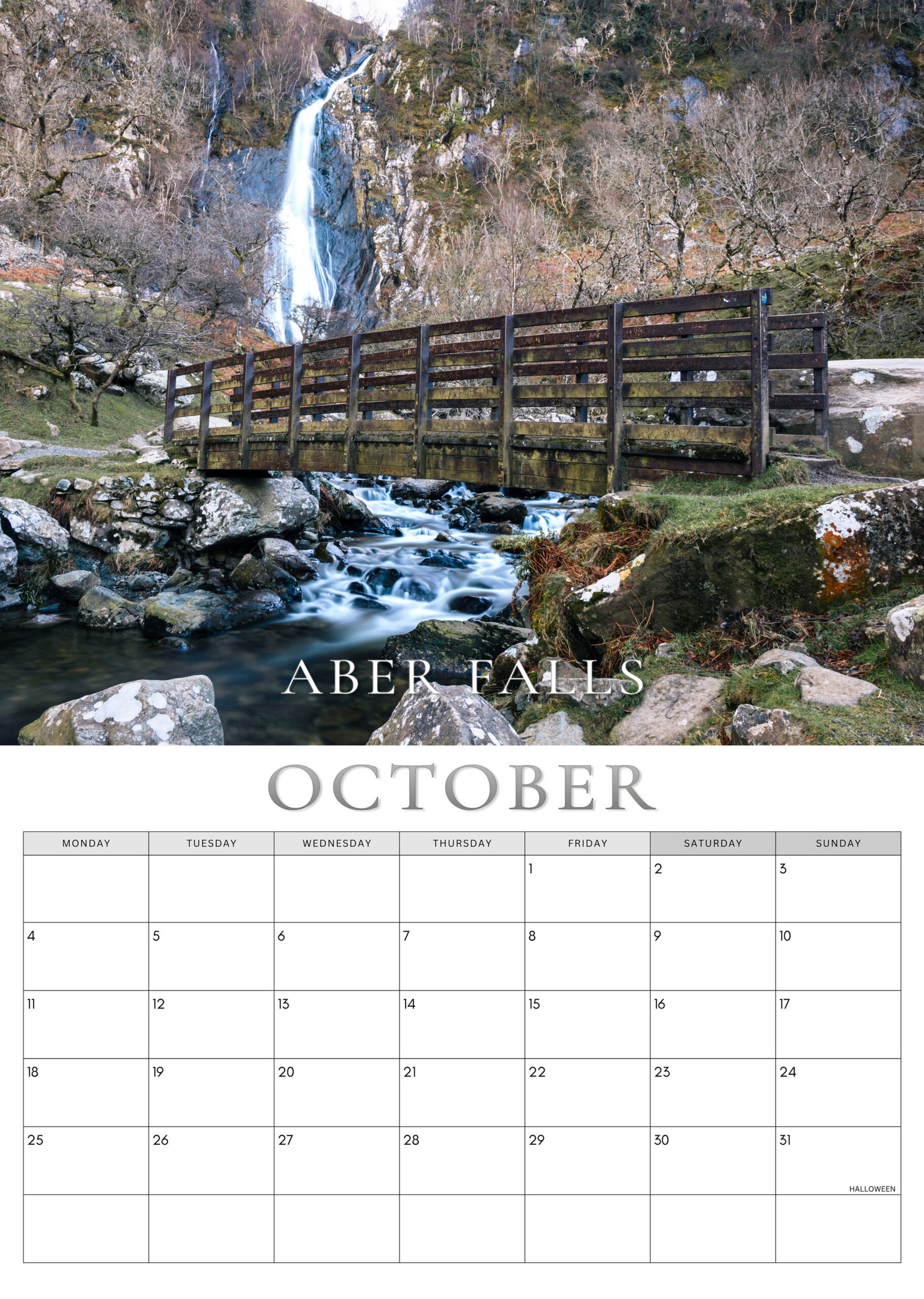 North Wales calendar October