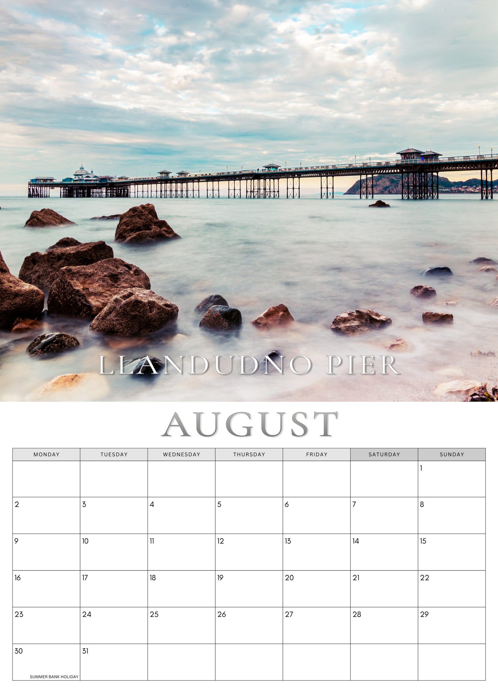 North Wales calendar August