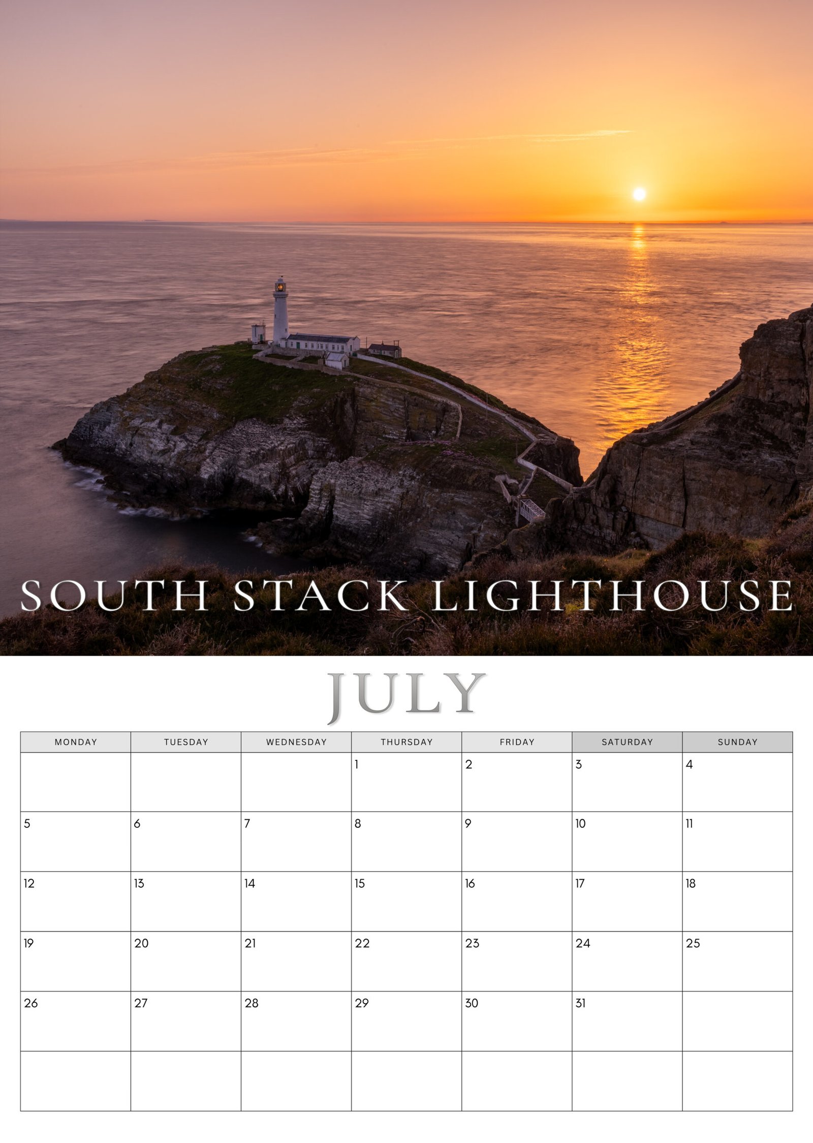 North Wales calendar July