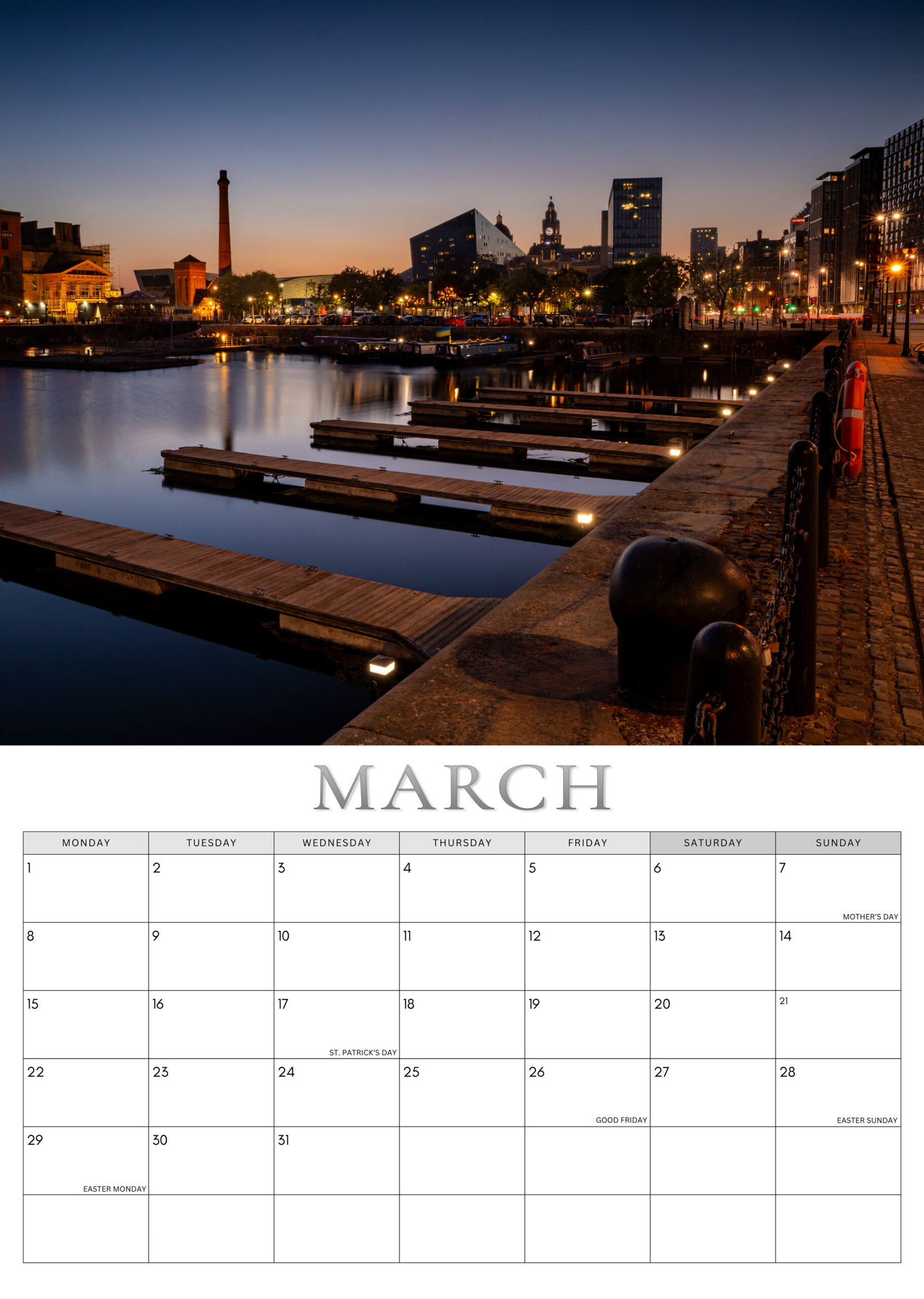 Liverpool calendar March